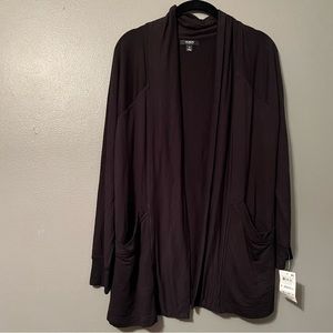 NWT Alfani Sz XS Black Rayon Cardigan w/ Large Pockets!